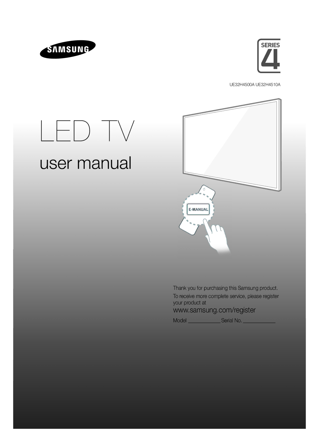 Samsung UE32H4500AKXRU, UE32H4510AKXRU manual Led Tv, English 