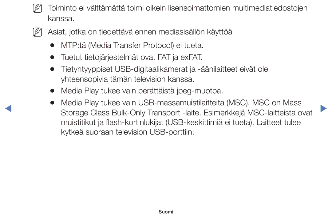 Samsung UE48H5035AKXXE, UE32H5005AKXXE, UE32J4005AKXXE, UE28J4105AKXXE, UE24H4004AWXXE, UE32J5105AKXXE, UE50J5105AKXXE Suomi 