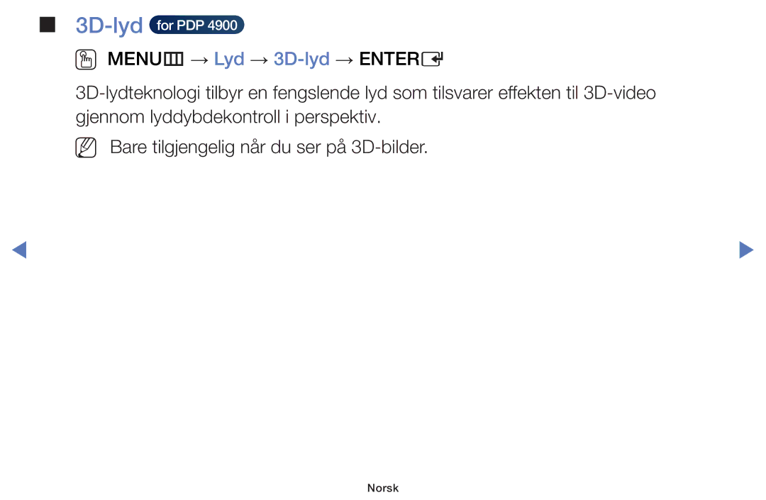 Samsung UE50J5105AKXXE, UE32H5005AKXXE, UE32J4005AKXXE, UE28J4105AKXXE, UE24H4004AWXXE, UE32J5105AKXXE manual 3D-lydfor PDP 