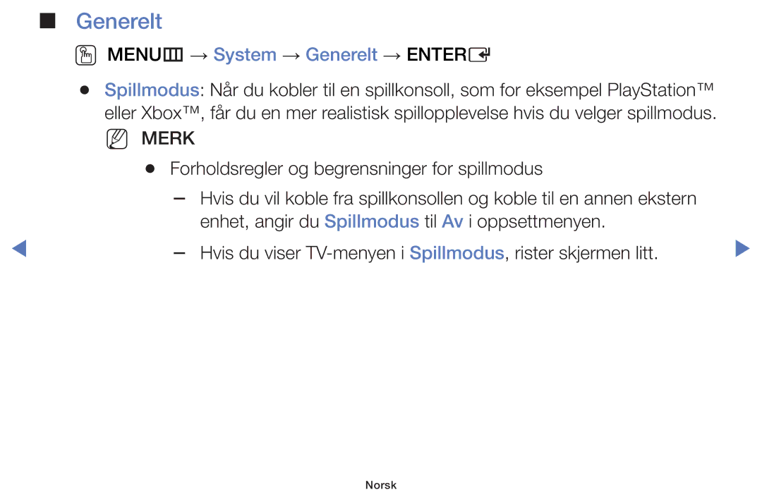 Samsung UE50J5105AKXXE, UE32H5005AKXXE, UE32J4005AKXXE, UE28J4105AKXXE manual OO MENUm → System → Generelt → Entere 