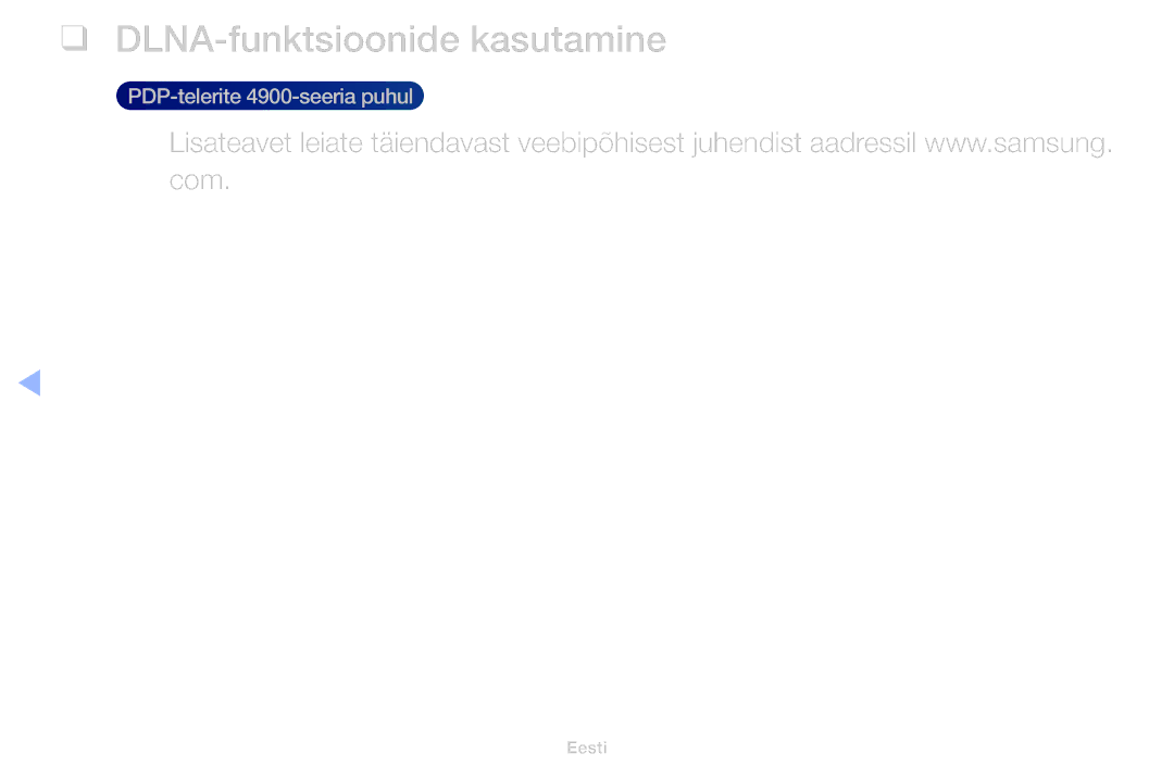 Samsung UE40H5030AWXXH, UE32H5030AWXXH, UE50J5100AWXBT, UE40H4200AWXXH, UE48H5030AWXXH manual DLNA-funktsioonide kasutamine 