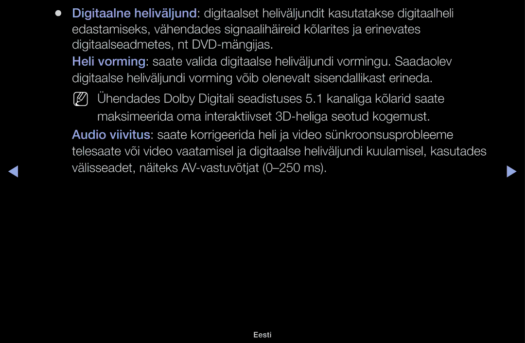 Samsung UE50J5100AWXBT, UE32H5030AWXXH, UE40H4200AWXXH, UE40H5030AWXXH manual Välisseadet, näiteks AV-vastuvõtjat 0-250 ms 