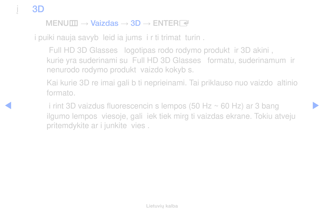 Samsung UE28J4100AWXBT, UE32H5030AWXXH, UE50J5100AWXBT, UE40H4200AWXXH, UE40H5030AWXXH, UE48H5030AWXXH manual Lietuvių kalba 