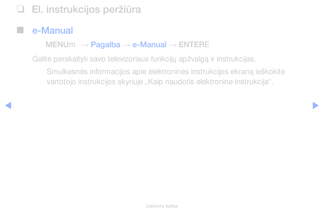 Samsung UE32H5000AWXBT, UE32H5030AWXXH, UE50J5100AWXBT, UE40H4200AWXXH, UE40H5030AWXXH manual El. instrukcijos peržiūra, Manual 