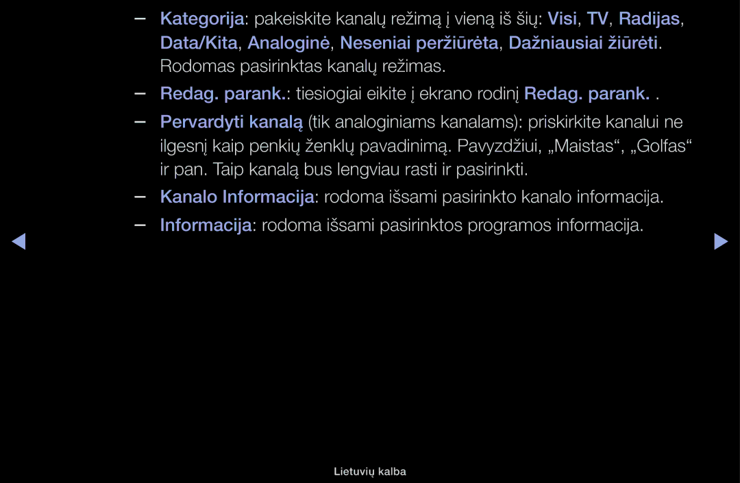 Samsung UE40H5000AKXBT, UE32H5030AWXXH, UE50J5100AWXBT, UE40H4200AWXXH, UE40H5030AWXXH, UE48H5030AWXXH manual Lietuvių kalba 