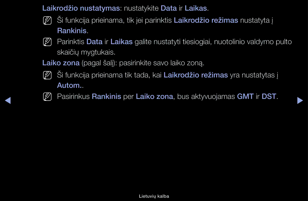 Samsung UE40H5000AWXBT, UE32H5030AWXXH, UE50J5100AWXBT, UE40H4200AWXXH manual Laikrodžio nustatymas nustatykite Data ir Laikas 