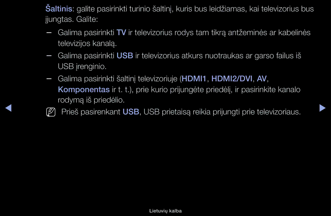 Samsung UE32H5000AWXBT, UE32H5030AWXXH, UE50J5100AWXBT, UE40H4200AWXXH, UE40H5030AWXXH, UE48H5030AWXXH manual Lietuvių kalba 