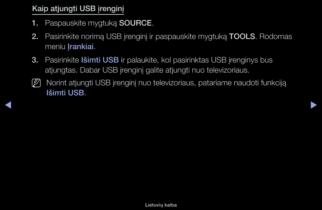 Samsung UE32H5000AWXBT, UE32H5030AWXXH, UE50J5100AWXBT, UE40H4200AWXXH, UE40H5030AWXXH, UE48H5030AWXXH manual Lietuvių kalba 