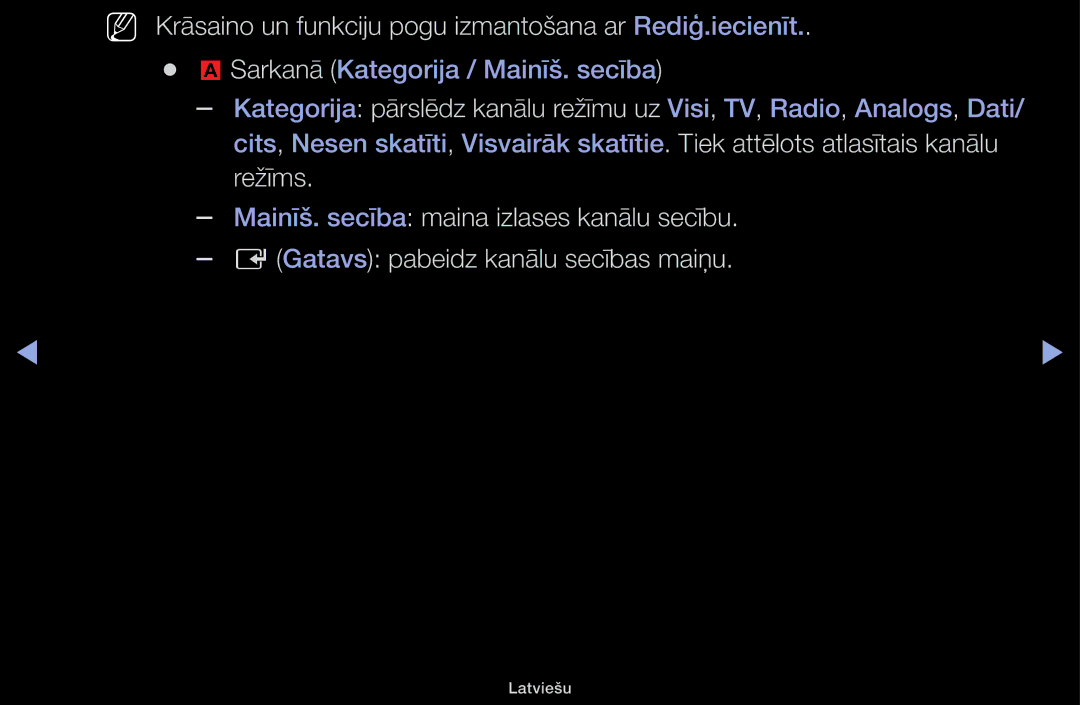 Samsung UE32H5000AKXBT, UE32H5030AWXXH, UE50J5100AWXBT manual NN Krāsaino un funkciju pogu izmantošana ar Rediģ.iecienīt 