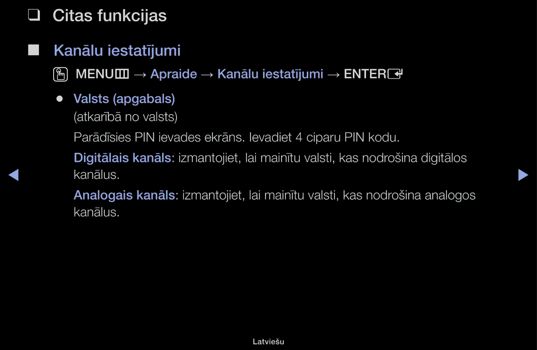 Samsung UE40H4200AWXXH, UE32H5030AWXXH, UE50J5100AWXBT, UE40H5030AWXXH, UE48H5030AWXXH Citas funkcijas, Kanālu iestatījumi 