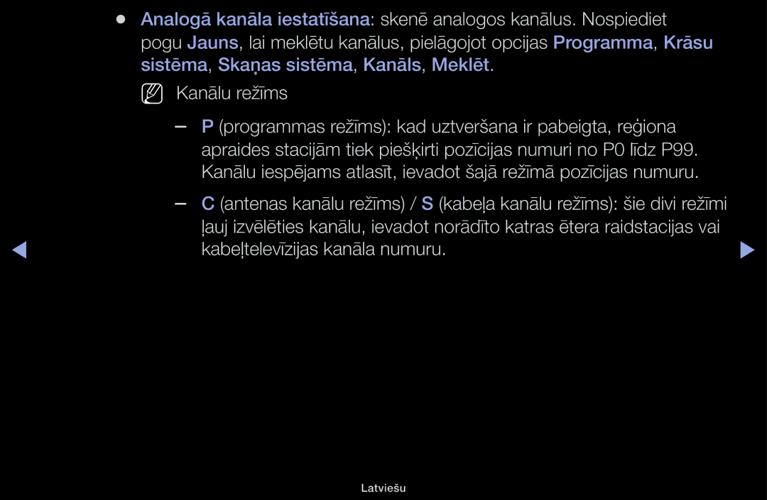 Samsung UE48H5030AWXXH, UE32H5030AWXXH, UE50J5100AWXBT, UE40H4200AWXXH, UE40H5030AWXXH manual Kabeļtelevīzijas kanāla numuru 