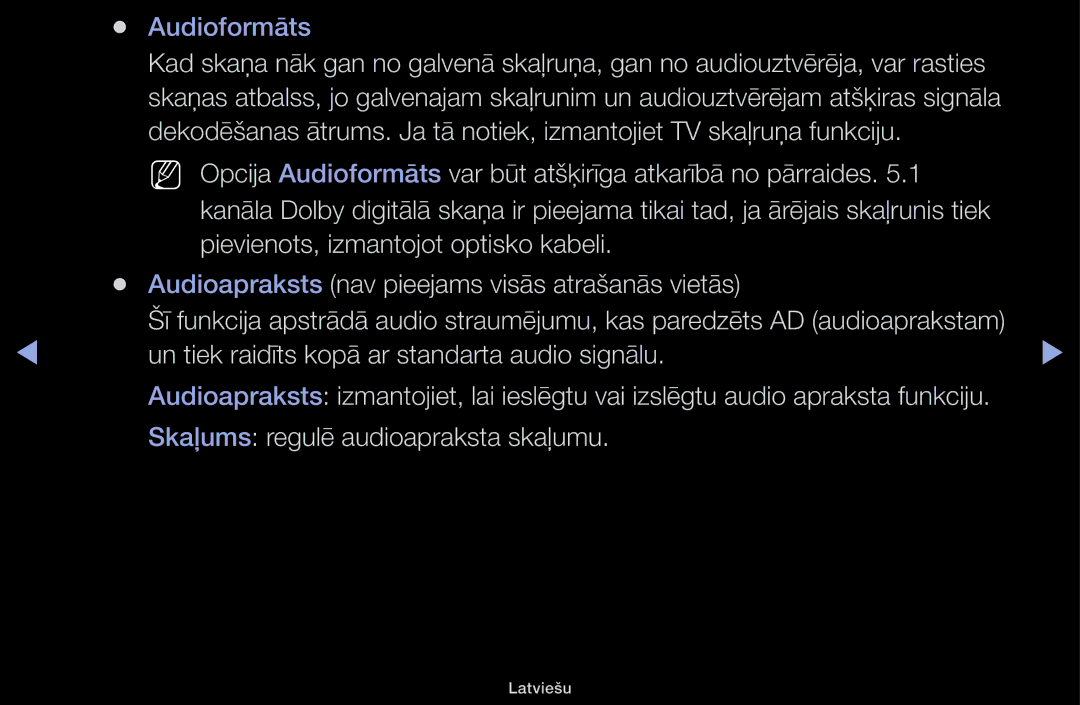 Samsung UE48H5000AWXBT, UE32H5030AWXXH, UE50J5100AWXBT, UE40H4200AWXXH manual Un tiek raidīts kopā ar standarta audio signālu 