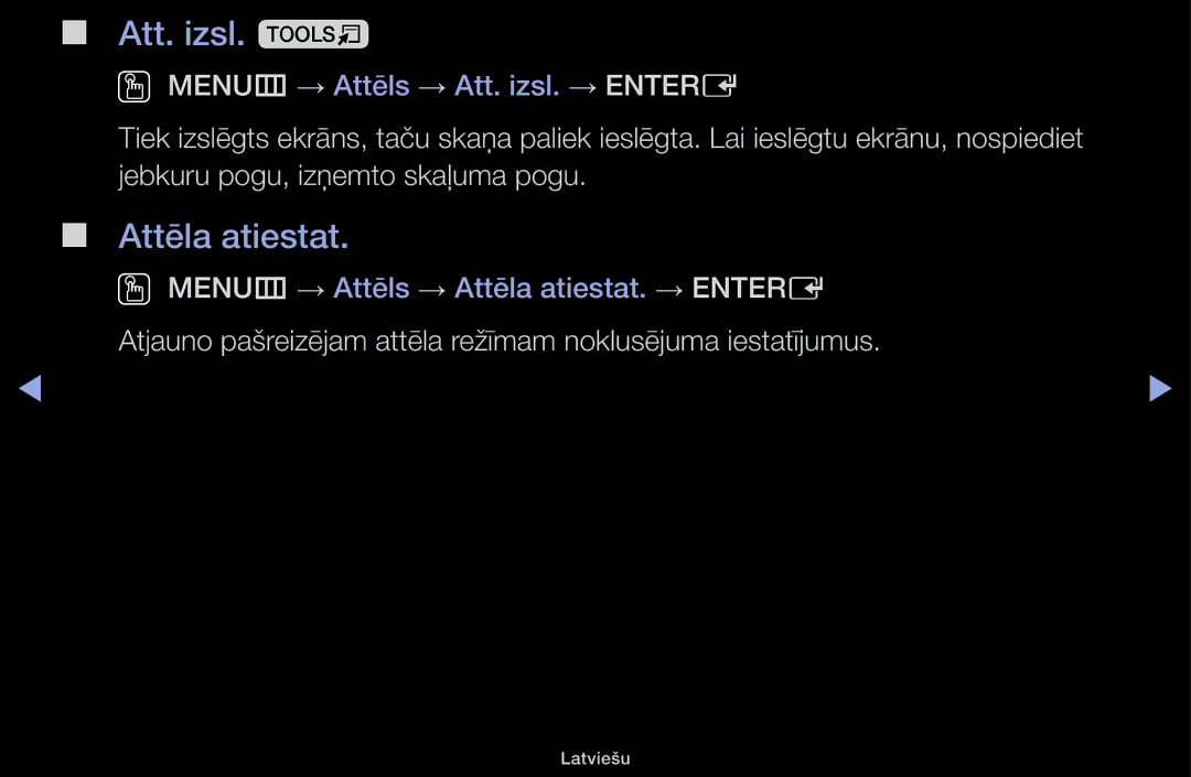Samsung UE40J5100AWXBT, UE32H5030AWXXH, UE50J5100AWXBT, UE40H4200AWXXH, UE40H5030AWXXH manual Att. izsl. t, Attēla atiestat 