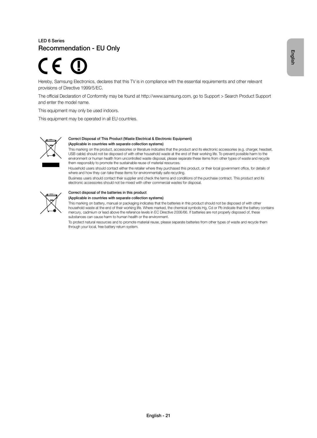 Samsung UE40H5303AWXXC, UE32H5303AWXXC manual LED 6 Series 