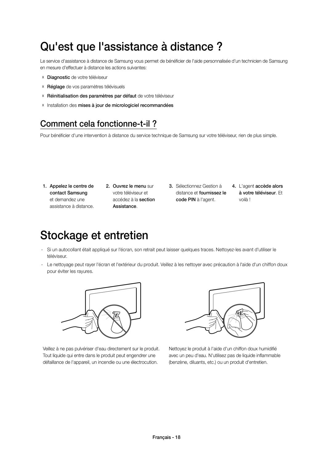 Samsung UE32H5303AWXXC manual Quest que lassistance à distance ?, Stockage et entretien, Comment cela fonctionne-t-il ? 