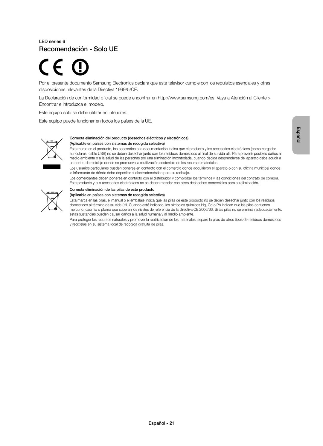 Samsung UE40H5303AWXXC, UE32H5303AWXXC manual Español 