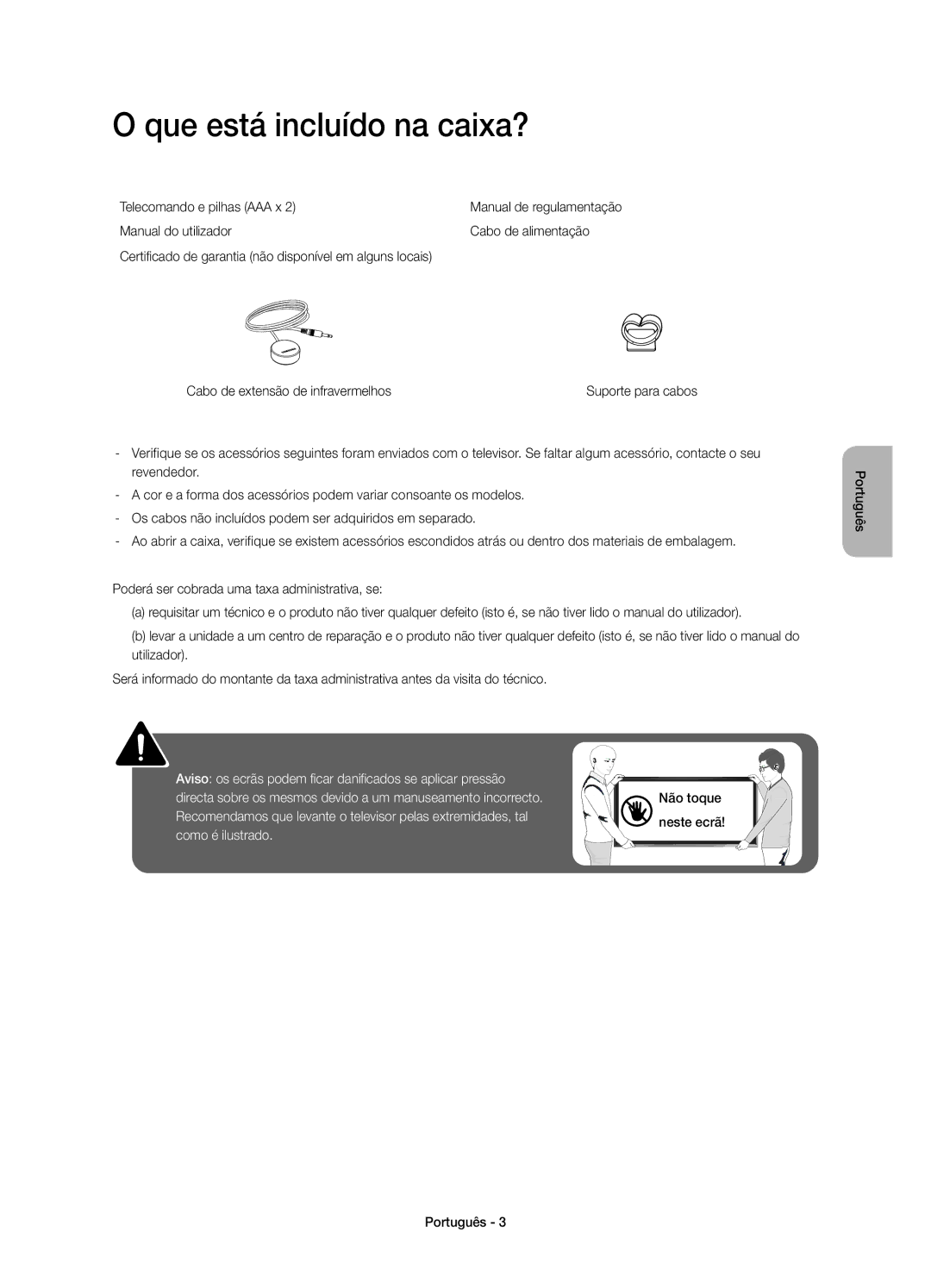 Samsung UE40H5303AWXXC, UE32H5303AWXXC manual Que está incluído na caixa? 