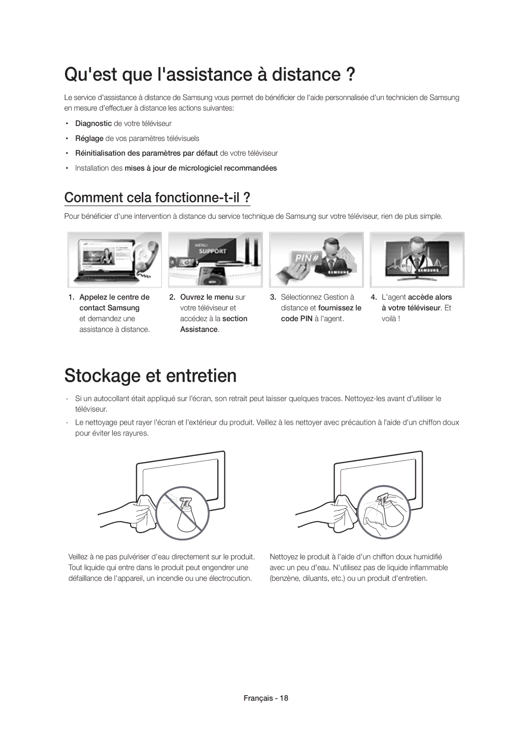 Samsung UE40H5570SSXXC manual Quest que lassistance à distance ?, Stockage et entretien, Comment cela fonctionne-t-il ? 