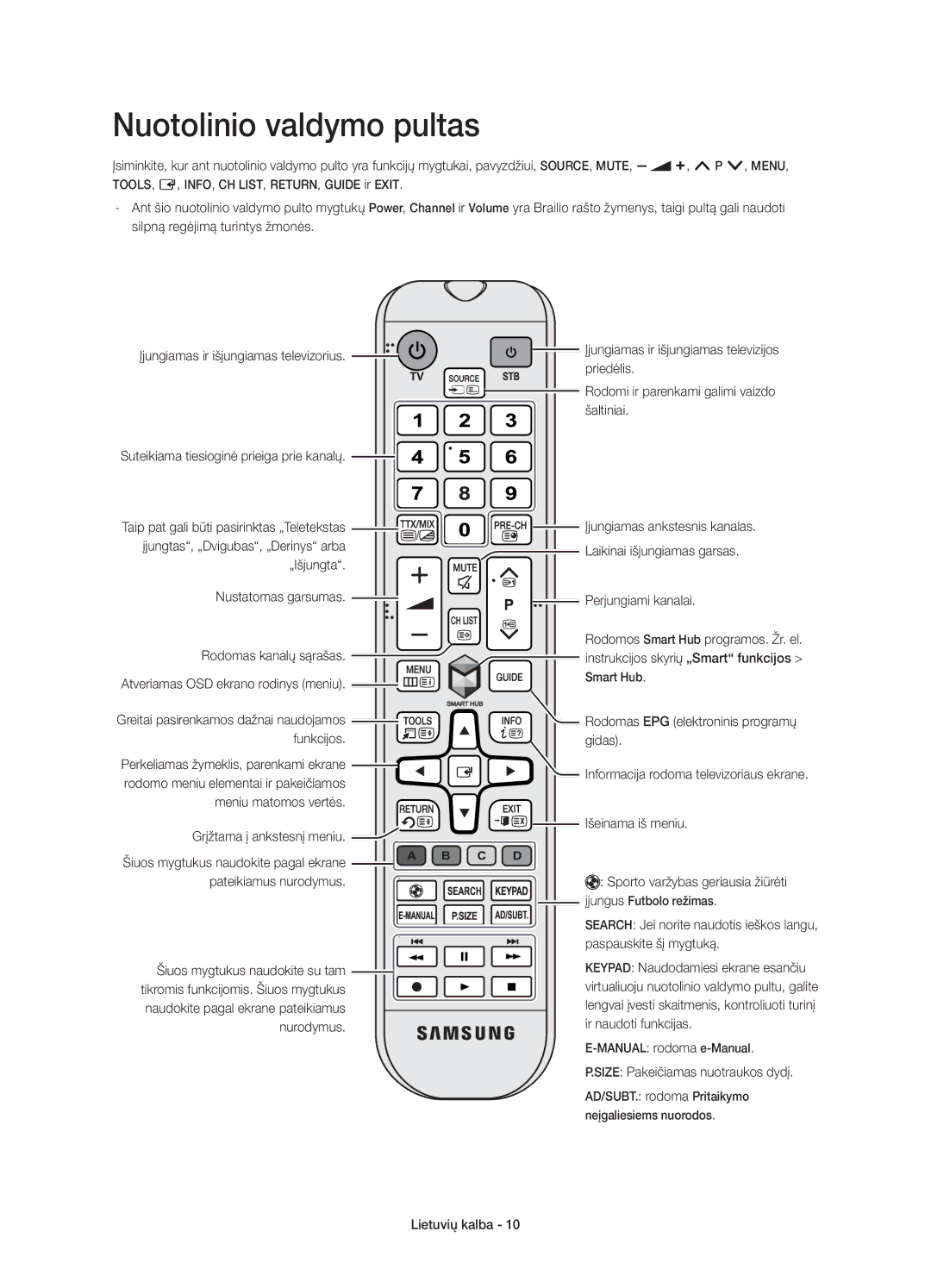 Samsung UE32H5570SSXXH Įjungiamas ankstesnis kanalas, Rodomas kanalų sąrašas, Šiuos mygtukus naudokite su tam, Nurodymus 