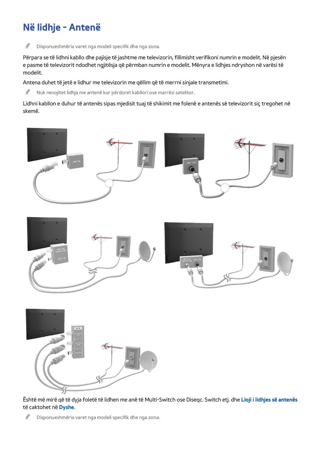 Samsung UE40H6500SLXXH, UE32H6200AWXXH, UE55H6410SSXXH, UE48H6200AWXXH, UE48H6670SLXXH, UE55H6200AWXXH manual Në lidhje Antenë 