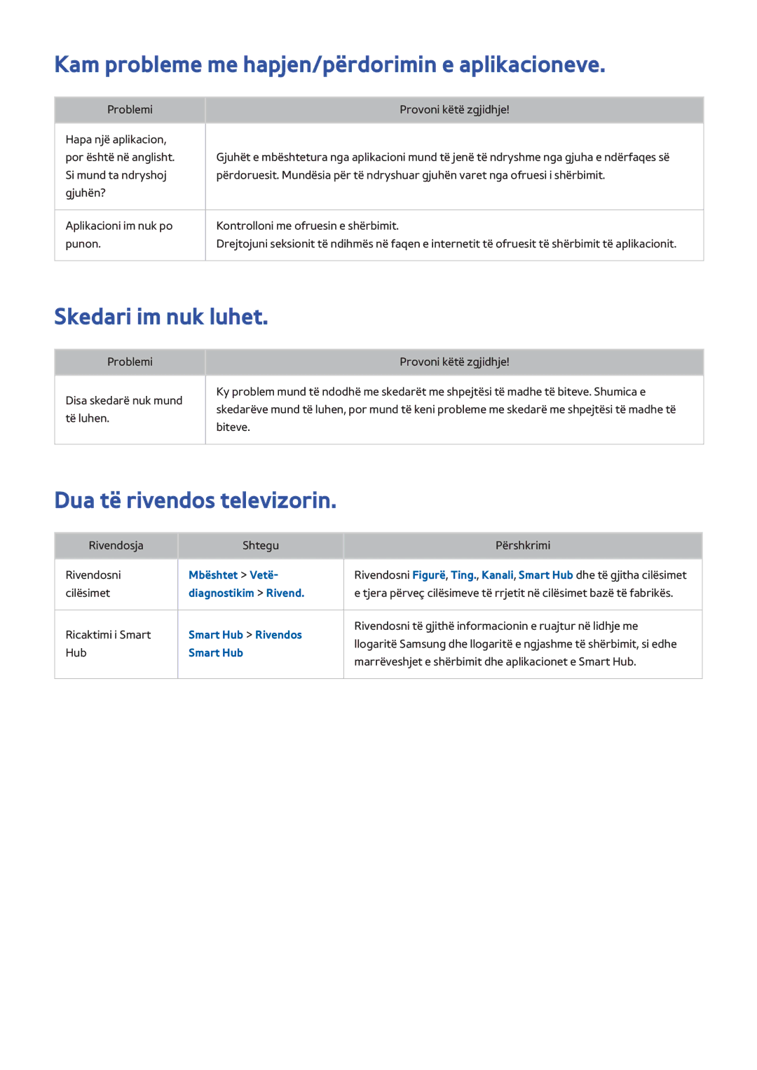 Samsung UE55H6400AWXXH, UE32H6200AWXXH manual Kam probleme me hapjen/përdorimin e aplikacioneve, Skedari im nuk luhet 