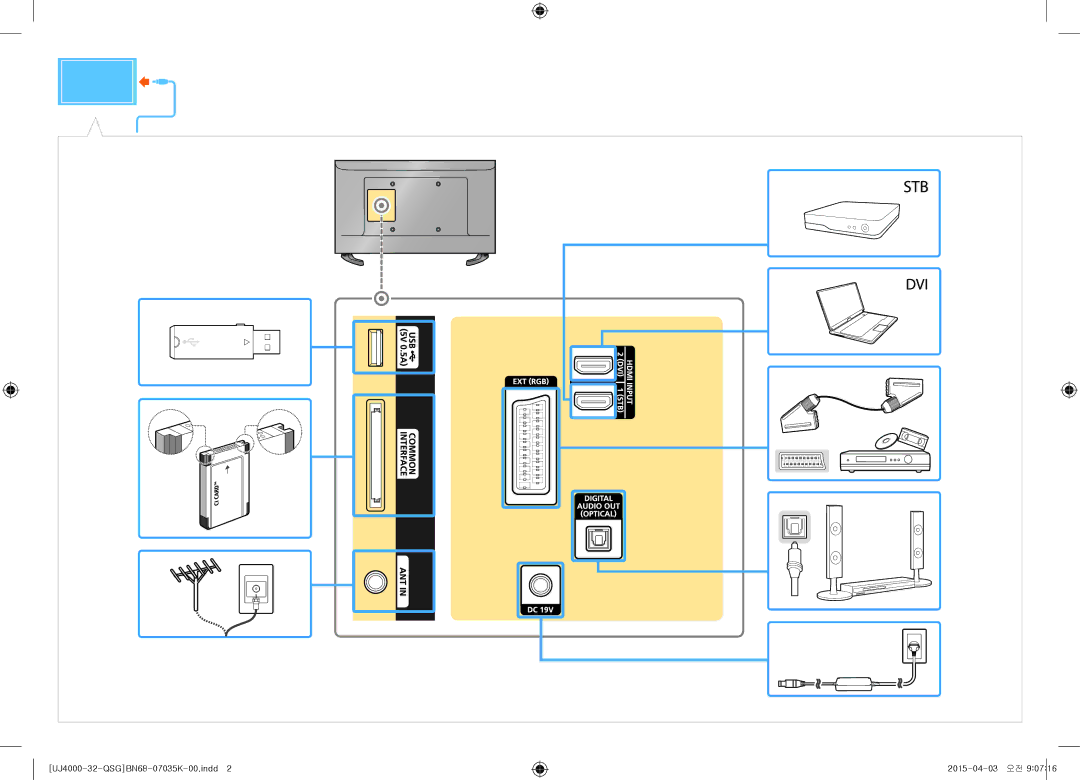 Samsung UE32J4000AKXRU manual UJ4000-32-QSGBN68-07035K-00.indd 2015-04-03 오전 