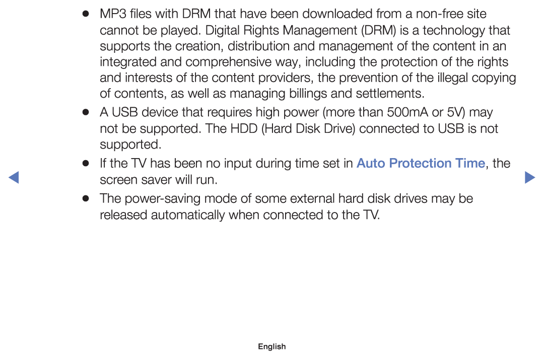 Samsung UE32J4000AWXXC, UE32J4000AWXXH, UE32J5000AWXXH MP3 files with DRM that have been downloaded from a non-free site 