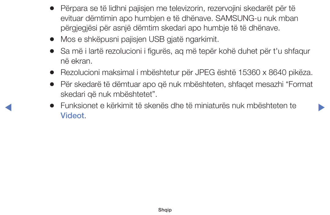 Samsung UE32J4000AWXXH, UE32J5000AWXXH, UE40J5000AWXXH, UE40J5002AKXXH, UE48J5002AKXXH, UE55J5100AWXXH manual Në ekran, Videot 