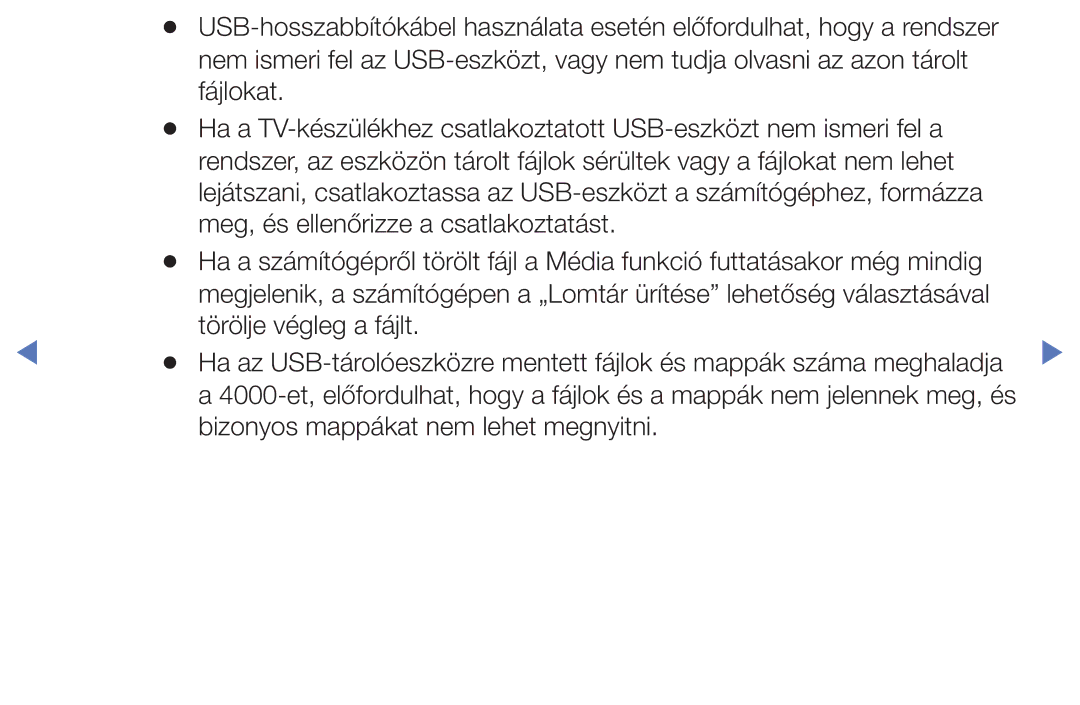 Samsung UE55J5100AWXXH, UE32J4000AWXXH, UE32J5000AWXXH, UE40J5000AWXXH, UE55J5100AWXZF Bizonyos mappákat nem lehet megnyitni 