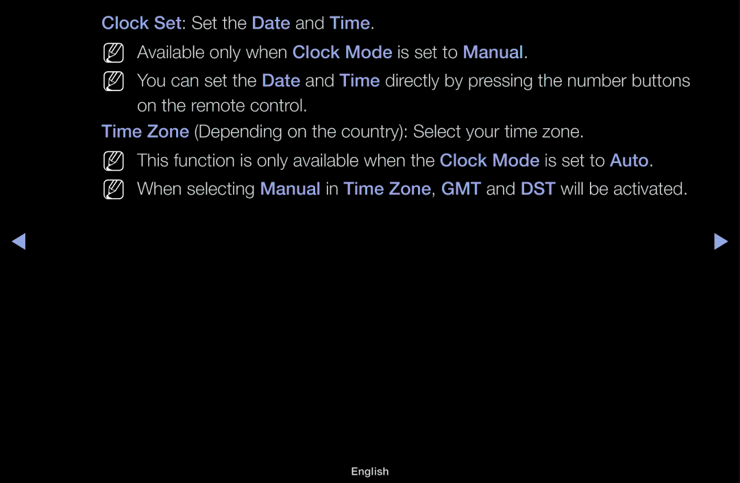 Samsung UE32J4100AWXBT, UE32J4100AWXXH, UE32J5100AWXXH, UE22K5009AKXZG, UE32J4100AWXZG manual Clock Set Set the Date and Time 