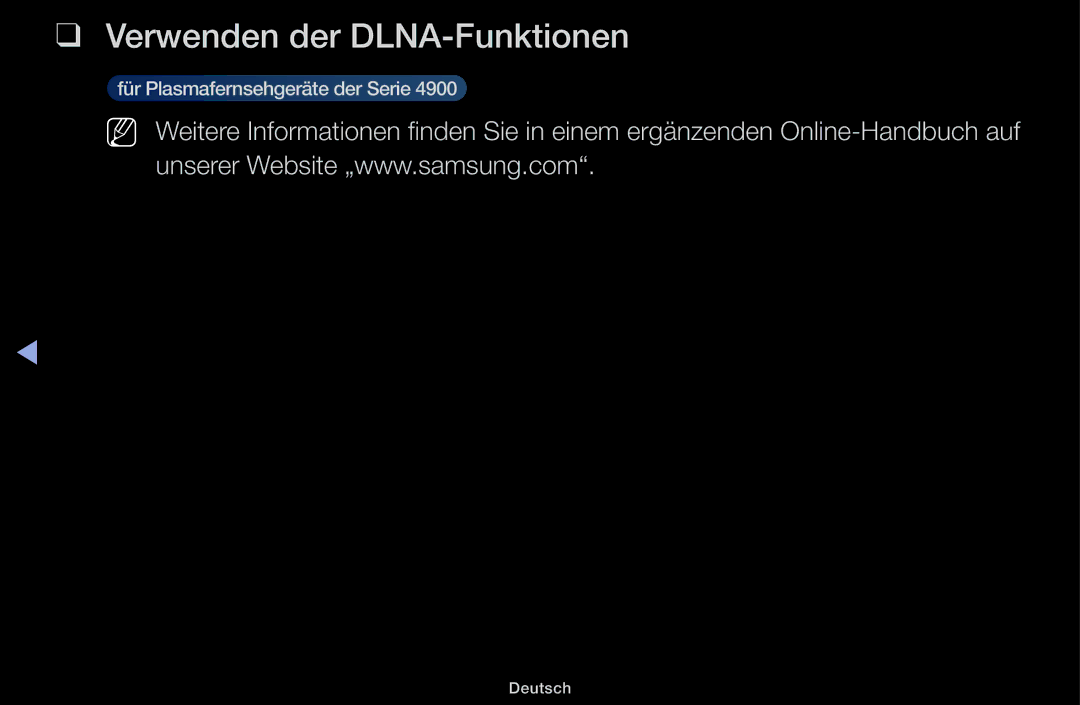 Samsung UE22K5000AWXZF, UE32J4100AWXXH, UE32J5100AWXXH, UE22K5009AKXZG, UE32J4100AWXZG manual Verwenden der DLNA-Funktionen 