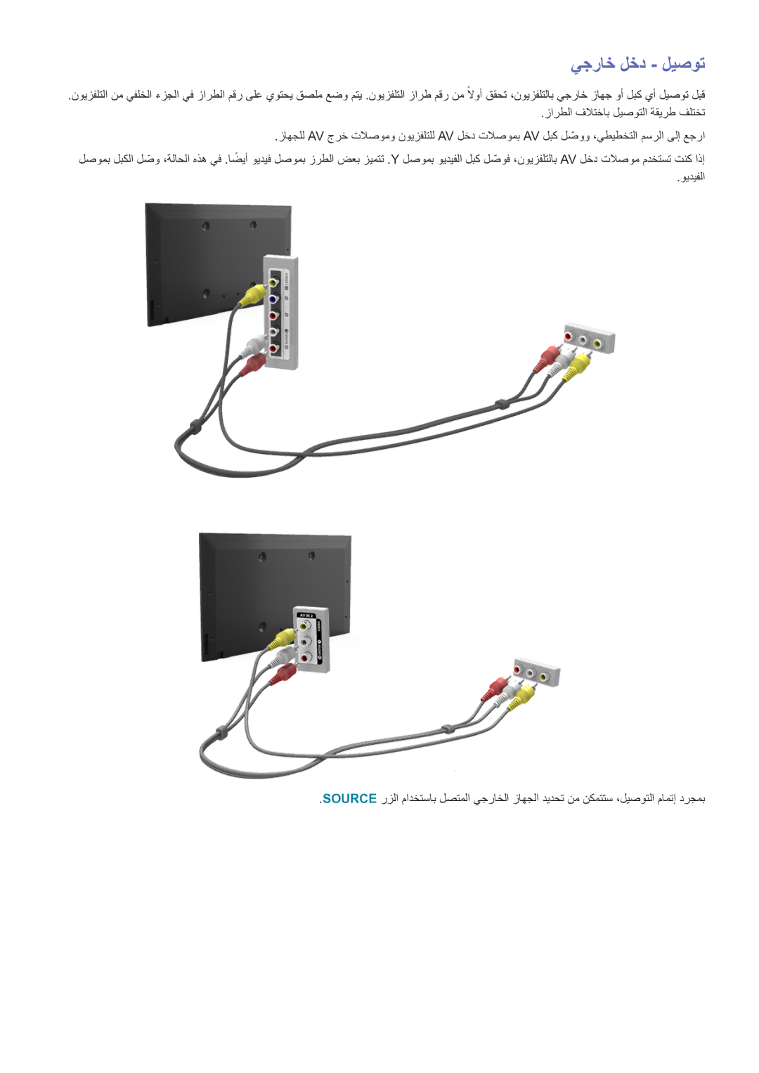 Samsung UE49J5202AKXXH, UE32J4510AWXXH, UE32J4500AWXXH, UE40J5202AKXXH, UE48J5202AKXXH, UE58J5202AKXXH manual يجراخ لخد ليصوت 