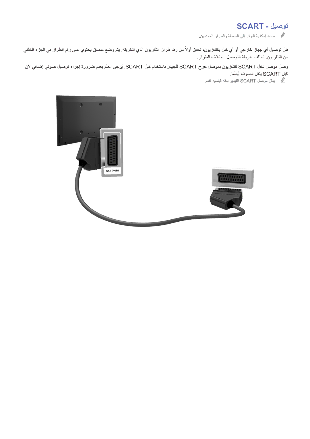 Samsung UE58J5202AKXXH, UE32J4510AWXXH, UE32J4500AWXXH, UE40J5202AKXXH, UE48J5202AKXXH, UE49J5202AKXXH manual Scart ليصوت 