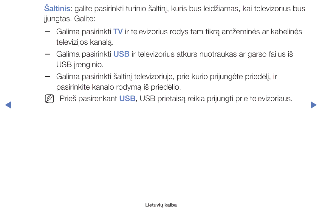 Samsung UE32J5000AWXBT, UE40J5000AWXBT, UE32J4000AWXBT manual Lietuvių kalba 