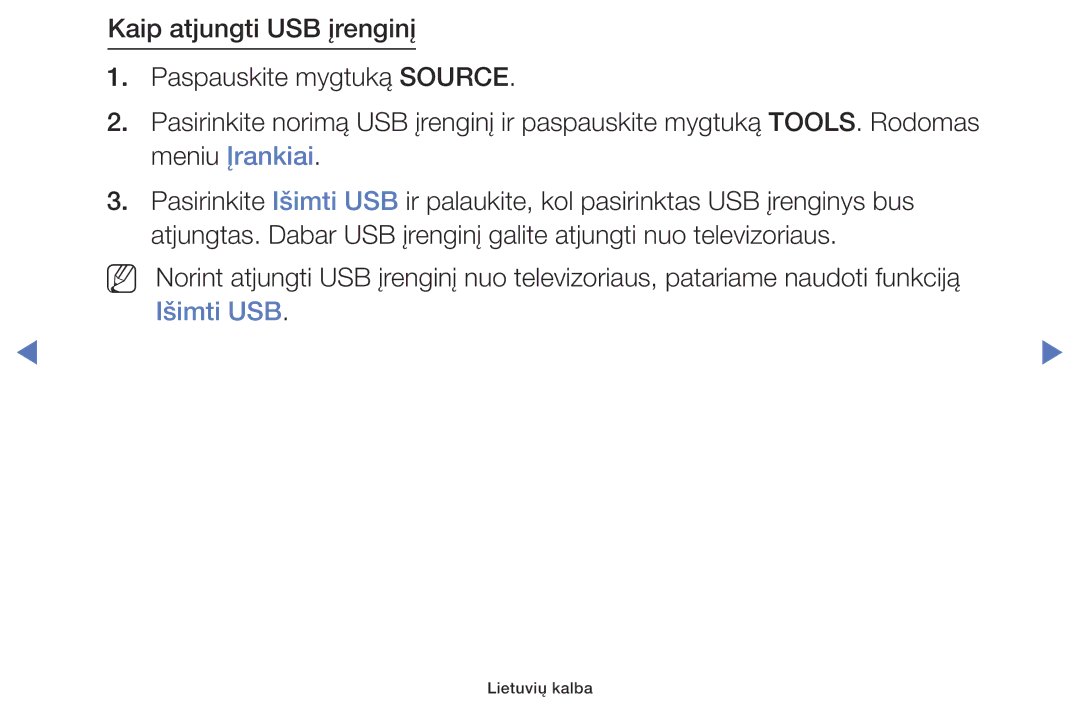 Samsung UE32J5000AWXBT, UE40J5000AWXBT, UE32J4000AWXBT manual Lietuvių kalba 