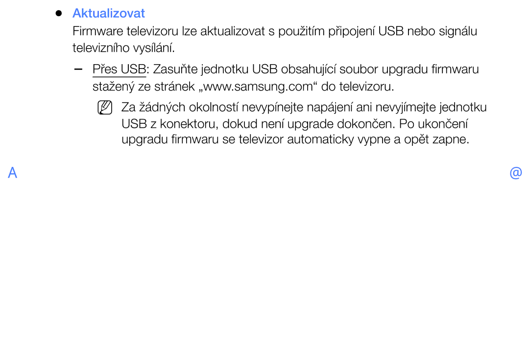 Samsung UE50J6100AWXBT, UE32J5000AWXXH, UE32J5000AWXXC, UE40J5000AWXXH, UE32J5000AWXZG, UE32J5000AWXZF manual Aktualizovat 