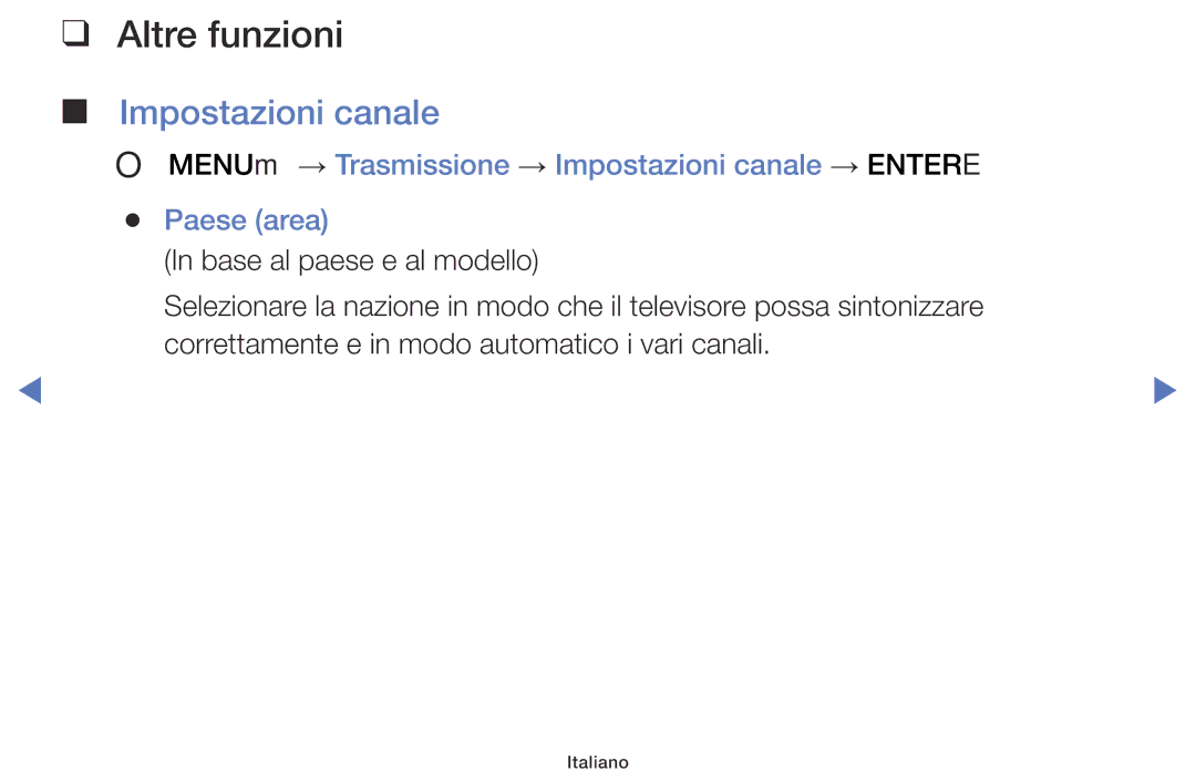 Samsung UE32J4000AWXXN, UE32J5000AWXXH, UE40J5100AWXXH, UE48J5100AWXXH, UE40J5000AKXZT Altre funzioni, Impostazioni canale 