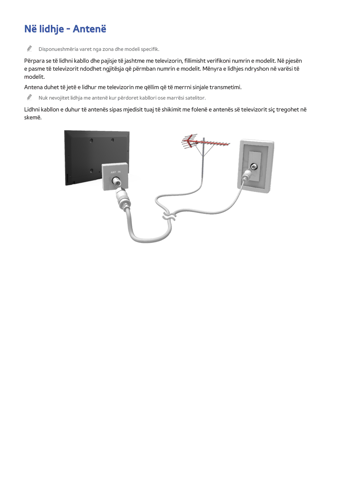 Samsung UE40J5202AKXXH, UE32J5200AWXXH, UE48J5202AKXXH, UE49J5202AKXXH, UE58J5202AKXXH manual Në lidhje Antenë 