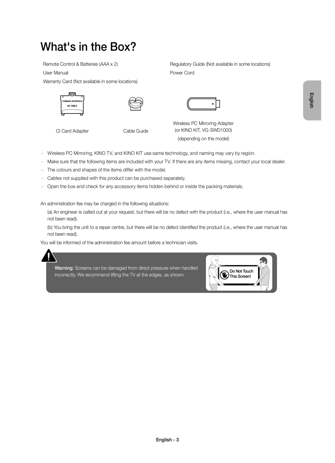 Samsung UE40J5520AUXRU, UE32J5500AUXRU manual Whats in the Box?, Regulatory Guide Not available in some locations Power Cord 