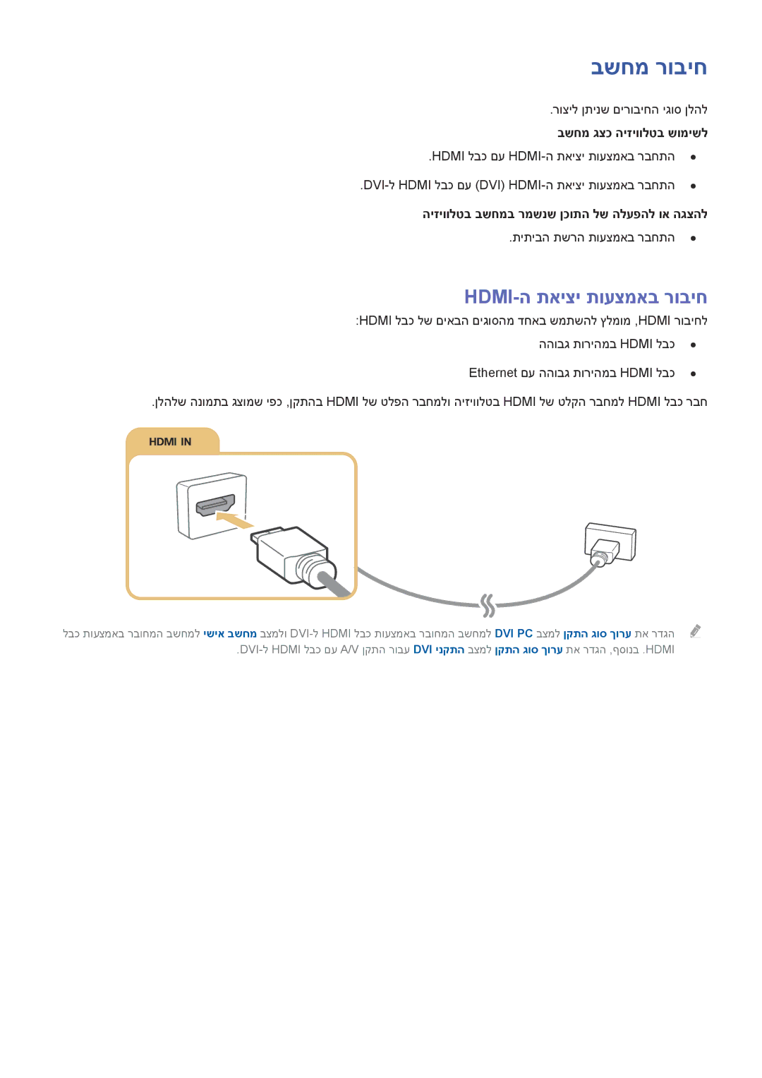 Samsung UA40J5500AWXSQ בשחמ רוביח, Hdmi-ה תאיצי תועצמאב רוביח, רוציל ןתינש םירוביחה יגוס ןלהל, תיתיבה תשרה תועצמאב רבחתה 