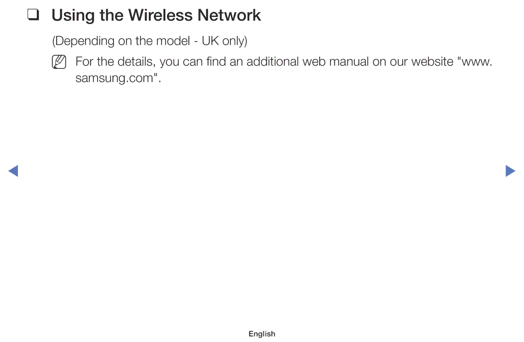 Samsung UE49K5100AWXXN, UE32K4100AWXXH, UE32K5100AWXXH, UE49K5100AWXXC, UE49K5100AWXXH manual Using the Wireless Network 