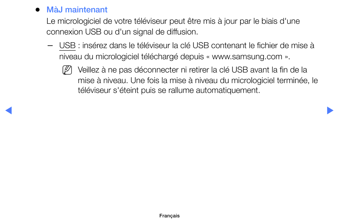 Samsung UE40K5100AWXZF, UE32K5100AWXZF manual MàJ maintenant 