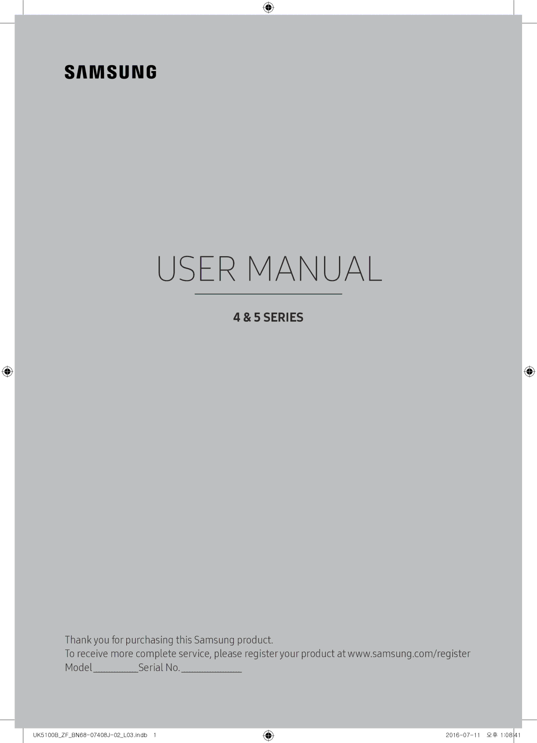 Samsung UE32K5100AWXZF manual Series 