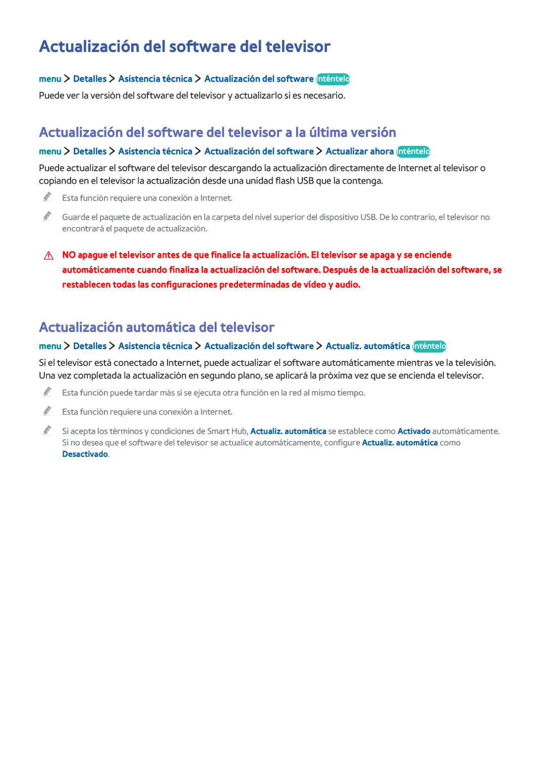 Samsung UE32LS001CUXXC, UE32LS001AUXXC Actualización del software del televisor, Actualización automática del televisor 