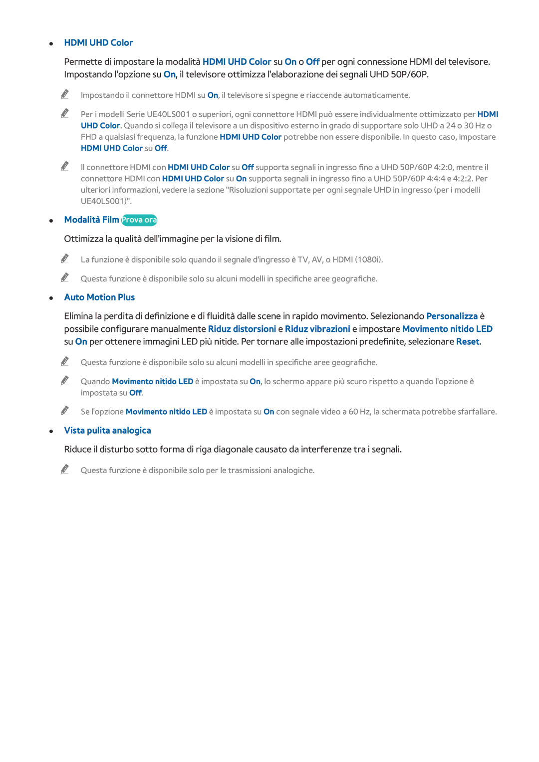 Samsung UE32LS001AUXZT, UE32LS001CUXZT Hdmi UHD Color, Modalità Film Prova ora, Auto Motion Plus, Vista pulita analogica 