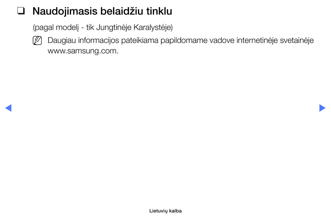 Samsung UE32M4002AKXXH manual Naudojimasis belaidžiu tinklu 