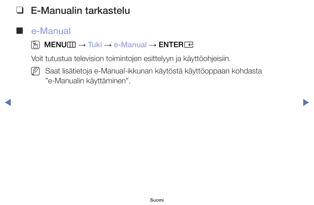 Samsung UE40M5005AKXXC, UE32M4005AKXXC, UE49M5005AKXXC, UE32M5005AKXXC manual Manualin tarkastelu 