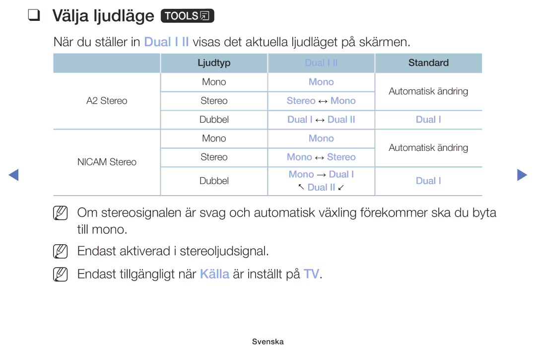 Samsung UE40M5005AKXXC, UE32M4005AKXXC, UE49M5005AKXXC, UE32M5005AKXXC manual Välja ljudläge t, Nn Nn 