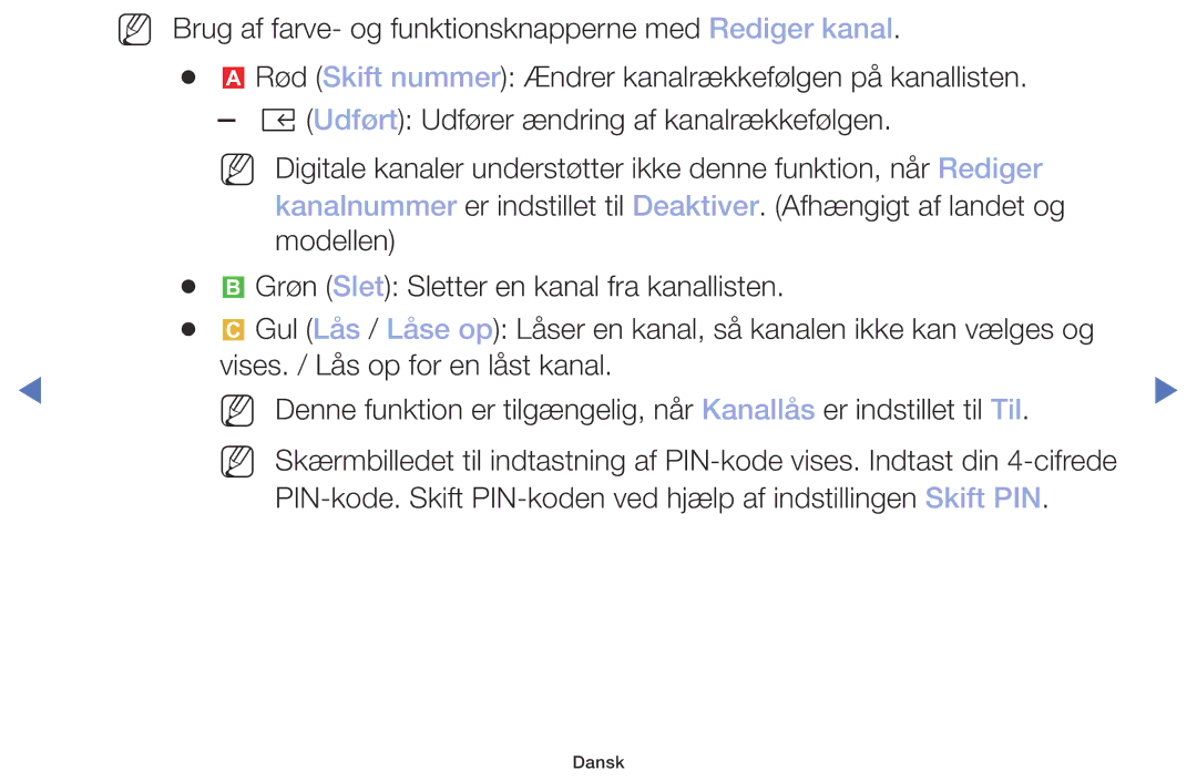 Samsung UE40M5005AKXXC, UE32M4005AKXXC, UE49M5005AKXXC, UE32M5005AKXXC manual Dansk 