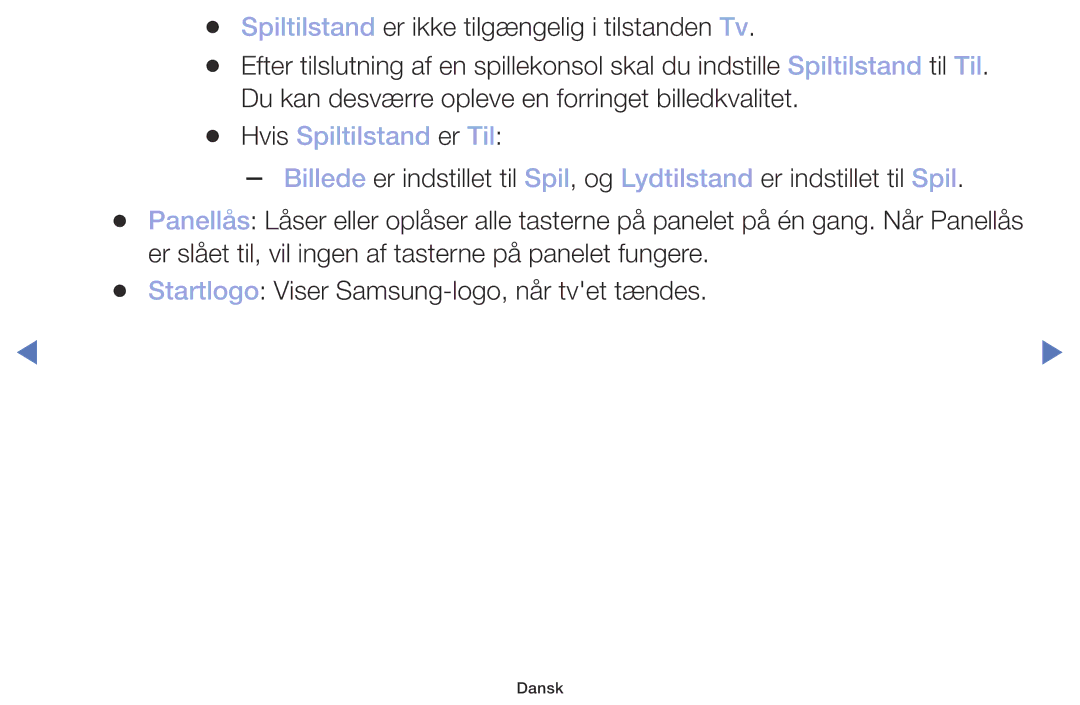 Samsung UE49M5005AKXXC, UE32M4005AKXXC, UE32M5005AKXXC, UE40M5005AKXXC manual Hvis Spiltilstand er Til 